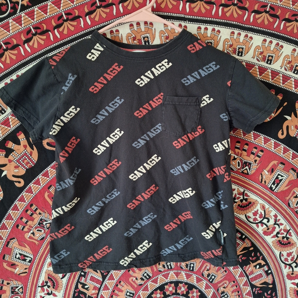 Distortion Women's 'Savage' All-Over Print Cropped Graphic T-Shirt